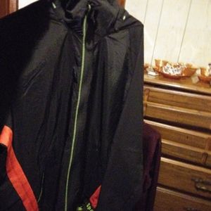 Blackhawks outfit and a nike windbreaker